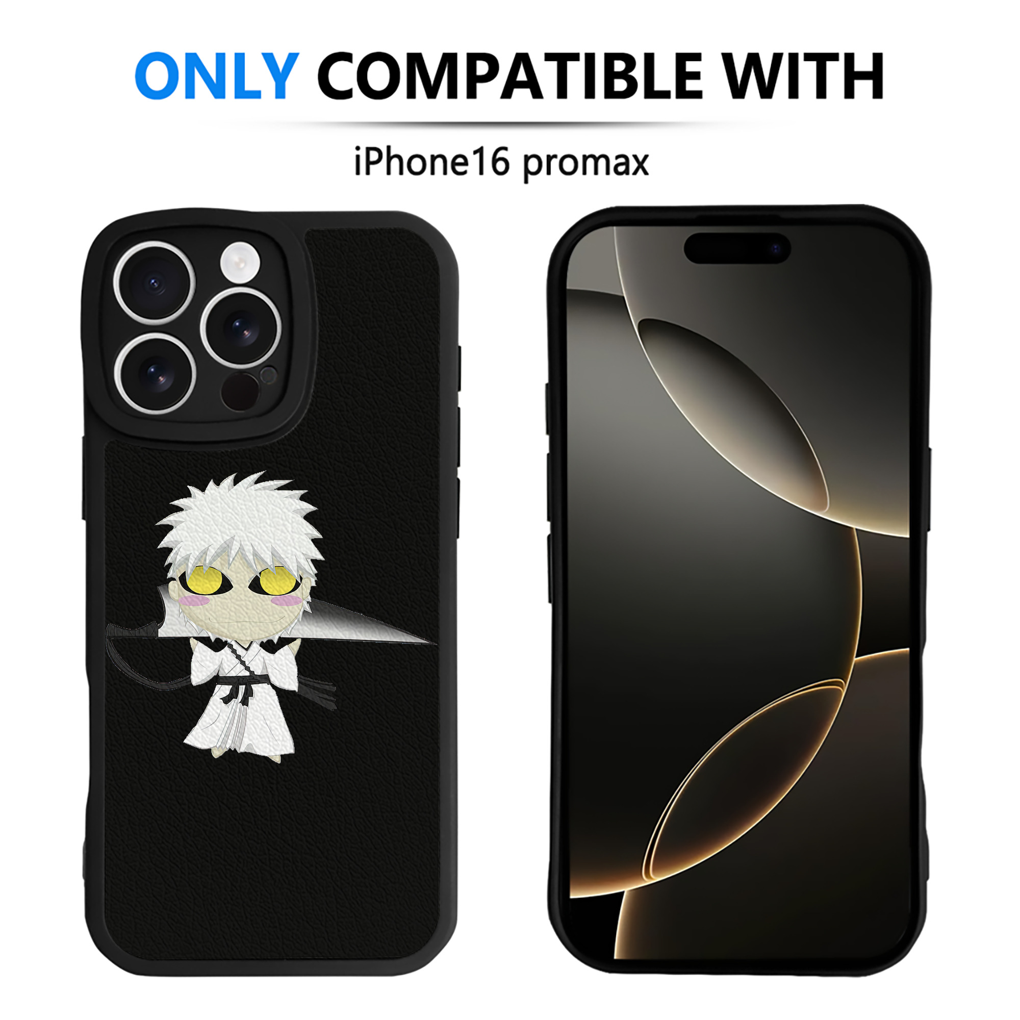 ブリーチ 黒崎一護（くろさき いちご）BLEACH Kurosaki Ichigo 【iPhone 16シリーズ対応】シリコンスマホケース（レザー調） 材質：シリコン